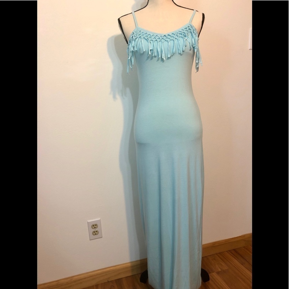 3/$25🎈Nordstrom Rebel Sky boho maxi baby blue dr… - Picture 2 of 10